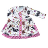 Flowery Cow Day Long Sleeve Dress