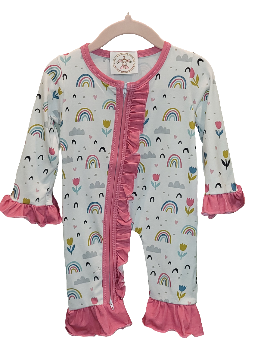 Beautiful Day Rainbow & Flowers Romper