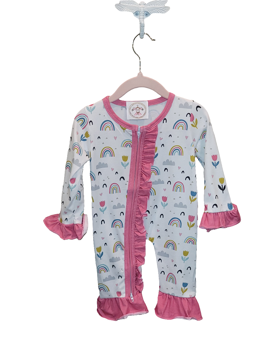 Beautiful Day Rainbow & Flowers Romper