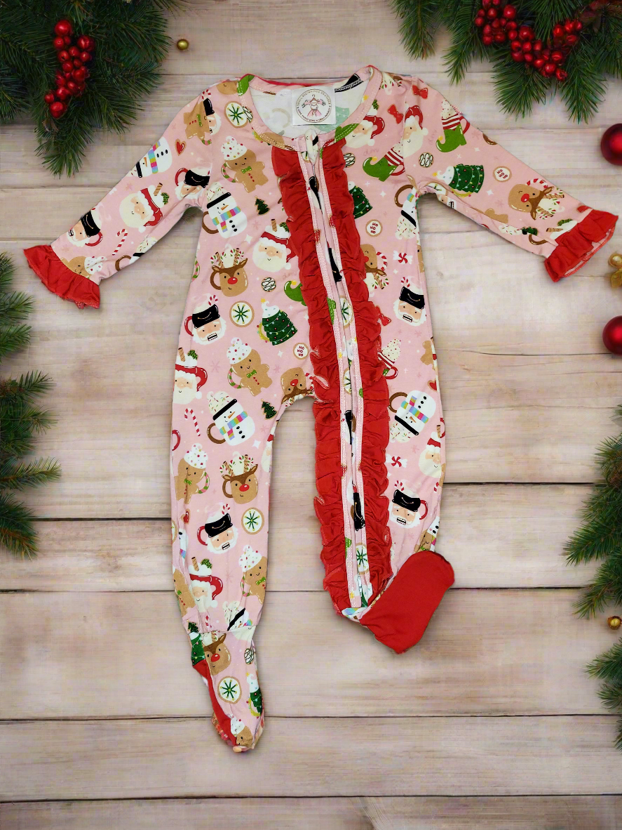 Merry & Bright Baby Bamboo Romper Pajamas – Matching Christmas Pajamas for Mom & Baby | Small Beginnings Boutique