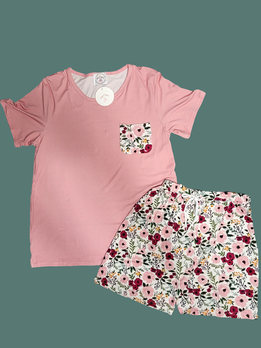 Blush Blossom Bamboo Pajama set- Mommy and me collection