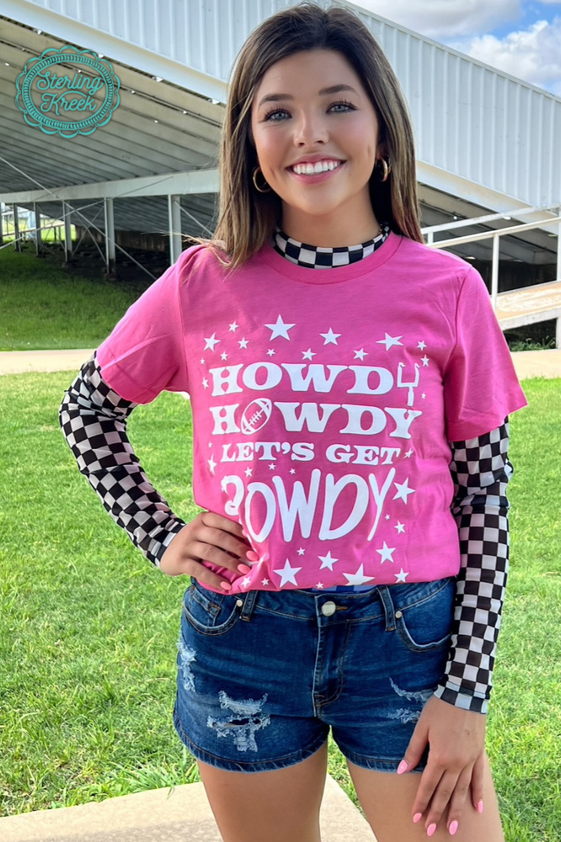 Sterling Kreek – Round The Track Black & White Checkered Mesh Top – Women’s Streetwear Layering Shirt