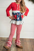 Kids Christmas Holiday Candy Cane Stripe Ruffle Pocket Boutique Outfit