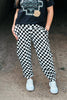 Round The Track Checkered Joggers – Black & White Streetwear Pants by Sterling Kreek