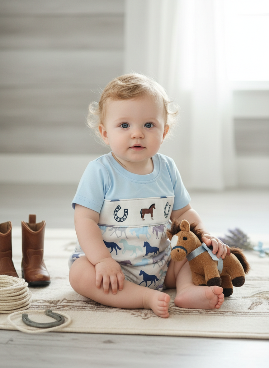 Little Wrangler Smocked Bubble