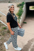 Round The Track Checkered Joggers – Black & White Streetwear Pants by Sterling Kreek