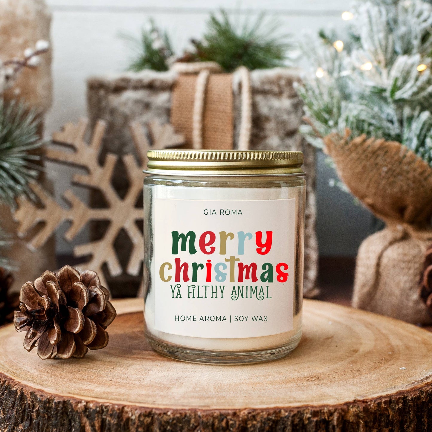 Pumpkin Pie Christmas Candle – Gia Roma Soy Candle, Holiday Scented Gift for Home
