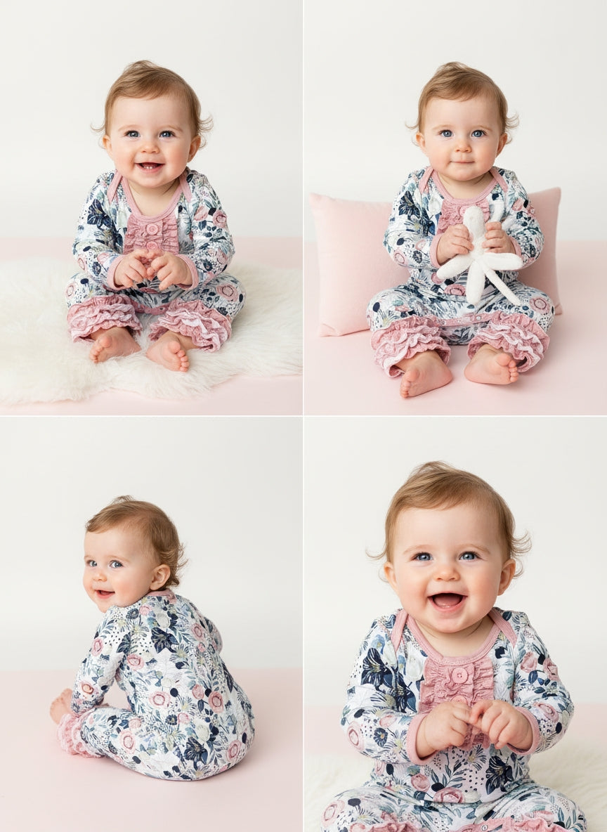 Floral Garden Ruffle Romper Small Beginnings Boutique