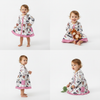 Flowery Cow Day Long Sleeve Dress