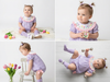 Lavender Bubble Romper for Baby Girls – Matching Smocked Dress Set