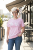 Pink MAMA Embroidered T-Shirt with Floral Appliqué - Mother's Day Gift