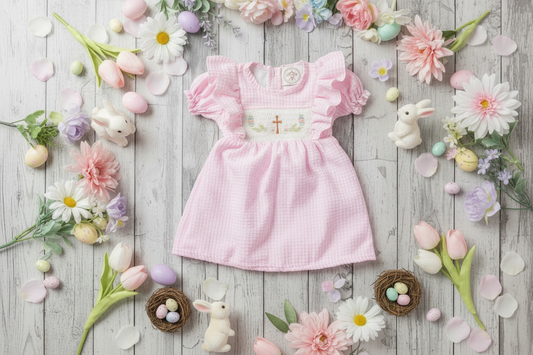 Little Shepherd Pink Gingham Smocked Dress