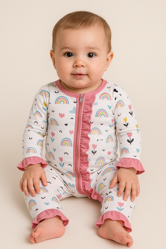 Beautiful Day Rainbow & Flowers Romper