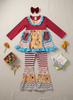 Maroon Garden Floral Long Sleeve Bell Bottom Patched Outfit
