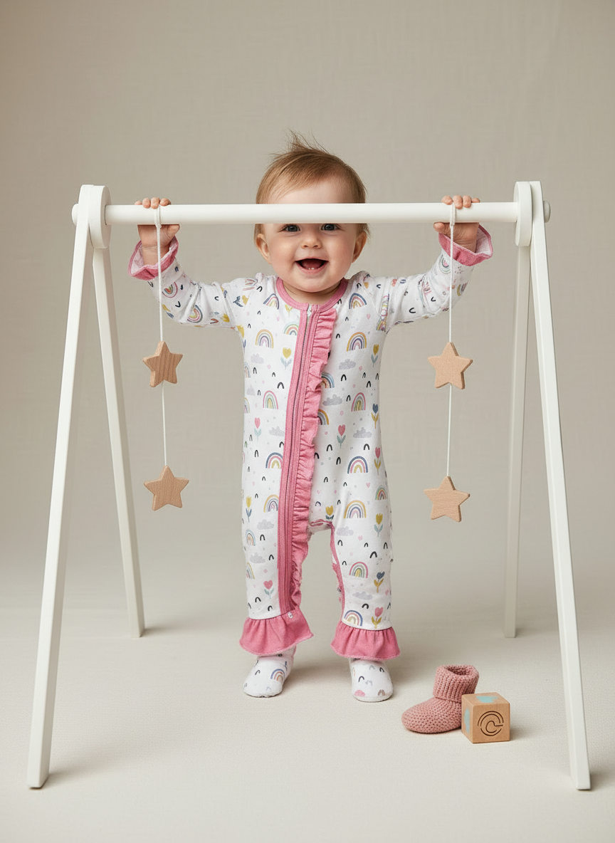 Beautiful Day Rainbow & Flowers Romper