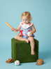 Smocked All-Star Embroidered Baseball Bubble