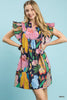 Navy Floral Ruffle Sleeve Dress – Flirty & Feminine Umgee