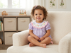 Lavender Bubble Romper for Baby Girls – Matching Smocked Dress Set