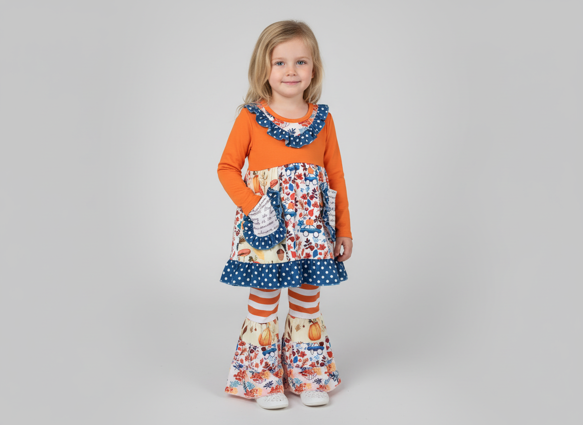 Harvest Bloom Long Sleeve Bell Bottom Boutique Outfit