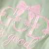 God is Good Floral Bow Bubble Romper