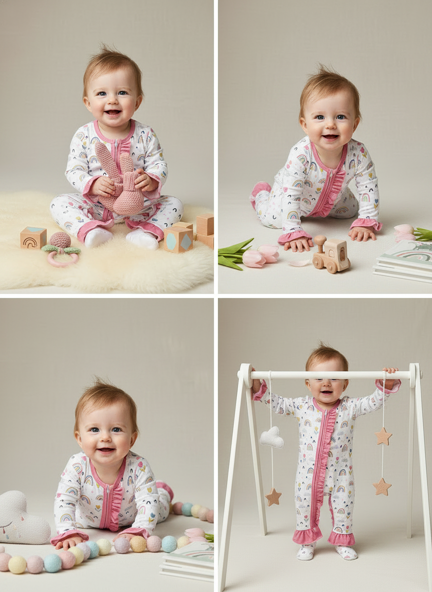 Beautiful Day Rainbow & Flowers Romper