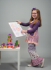 Purple Floral Bliss Long Sleeve Outfit Girls with Ruffles