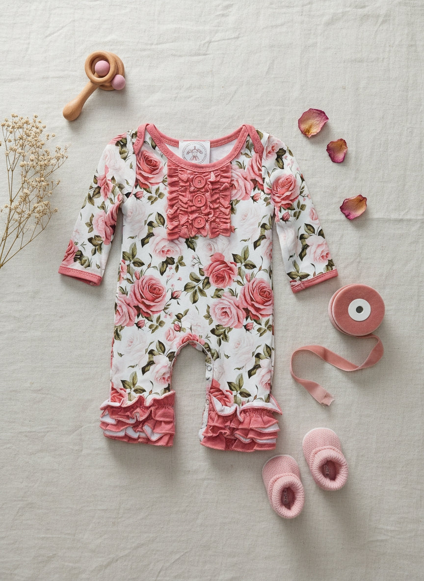 Rose Garden Floral Romper