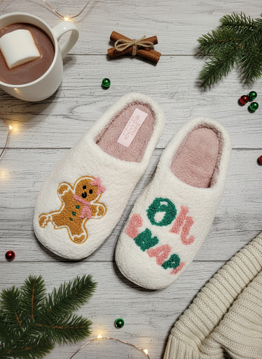Oh Snap! Gingerbread Bedroom Shoes by Small Beginnings Boutique