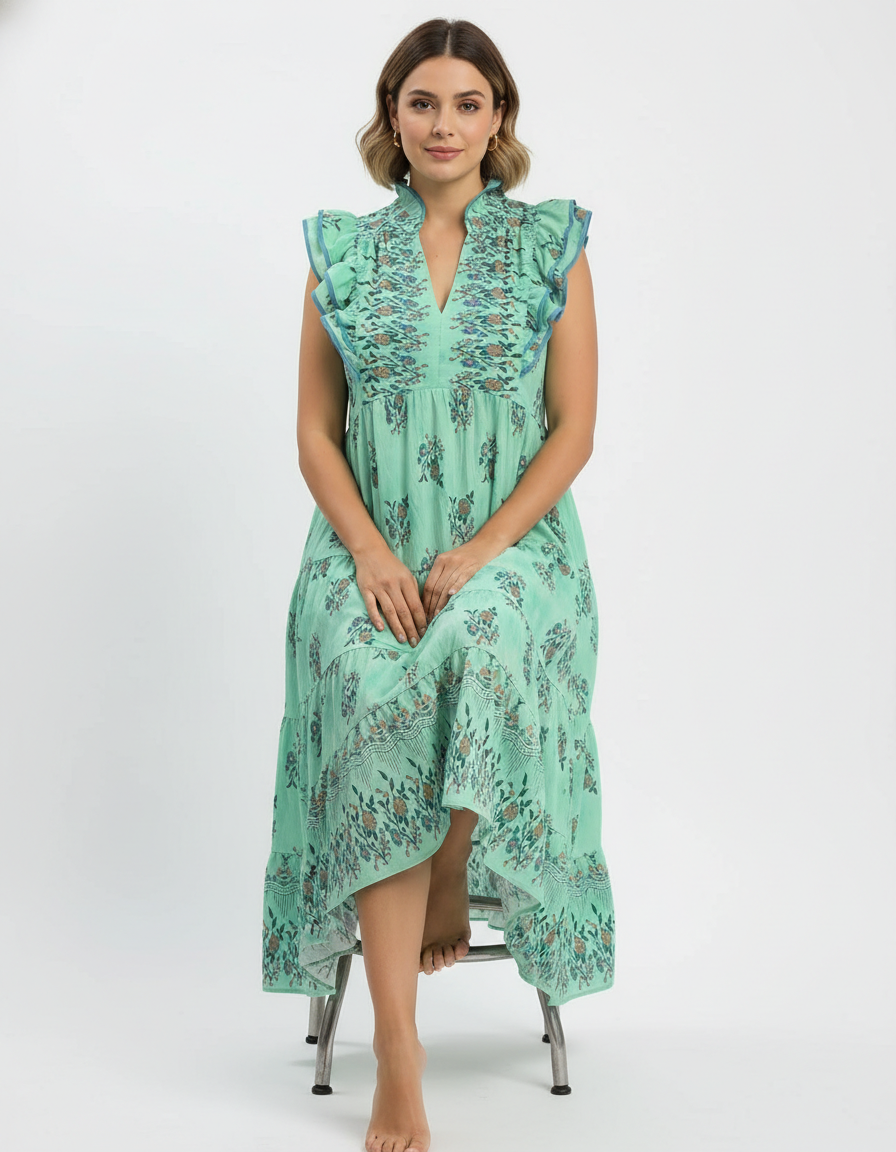 Flowy Mint Maxi with Ruffles Plus Size – Spring-Ready Style Umgee