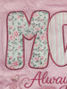 Pink MAMA Embroidered T-Shirt with Floral Appliqué - Mother's Day Gift