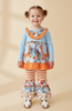 Girls Fall Bell Bottom Outfit – Light Blue Floral Boutique Set for Little Girls