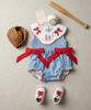 Smocked All-Star Embroidered Baseball Bubble