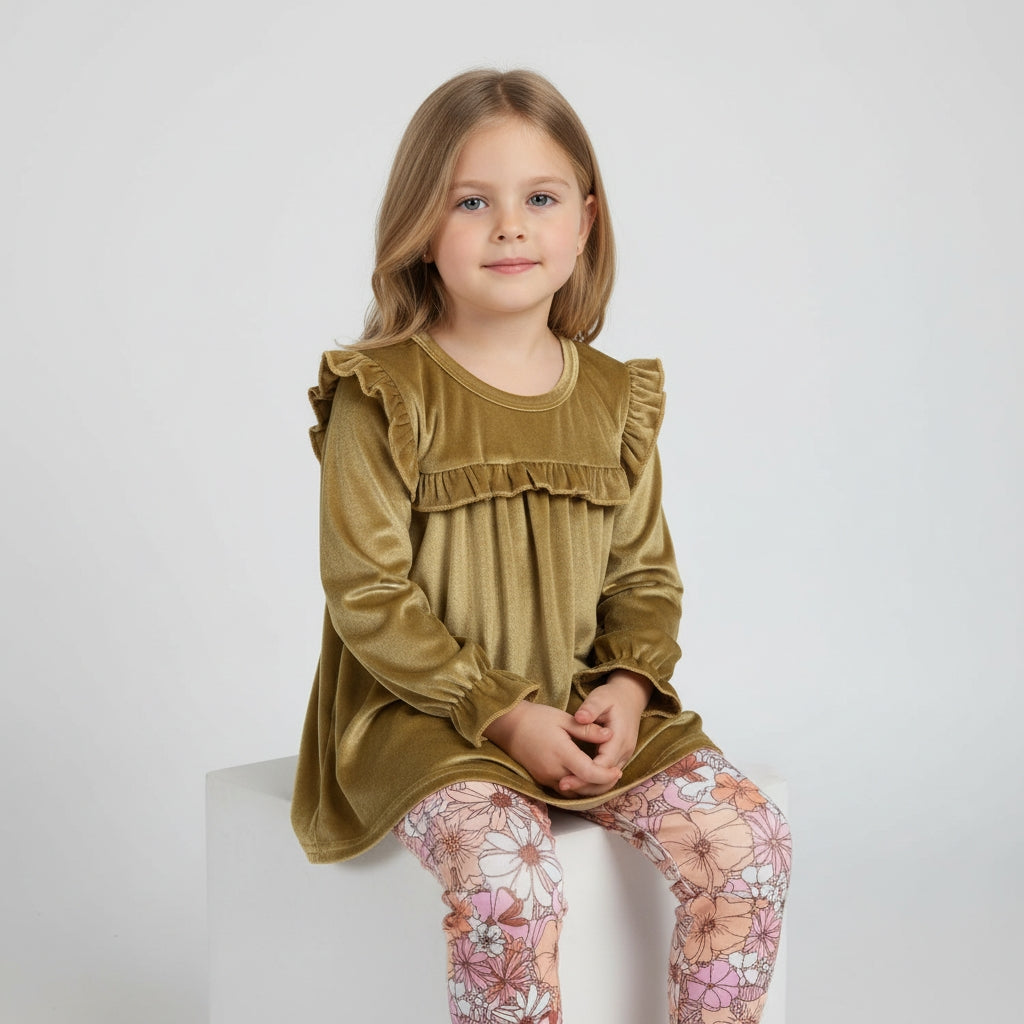Velvet Baby Doll Top and Floral Bottoms