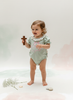 God is Good Floral Bow Bubble Romper