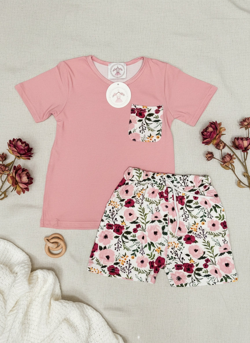 Blush Blossom Bamboo Pajama set- Mommy and me collection