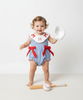 Smocked All-Star Embroidered Baseball Bubble