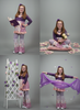 Purple Floral Bliss Long Sleeve Outfit Girls with Ruffles